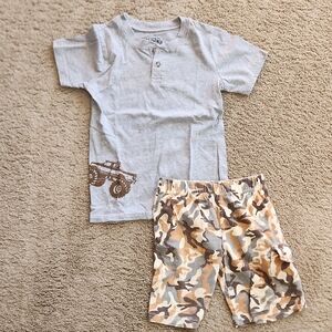 Kids Gray and Camouflage Matching Set